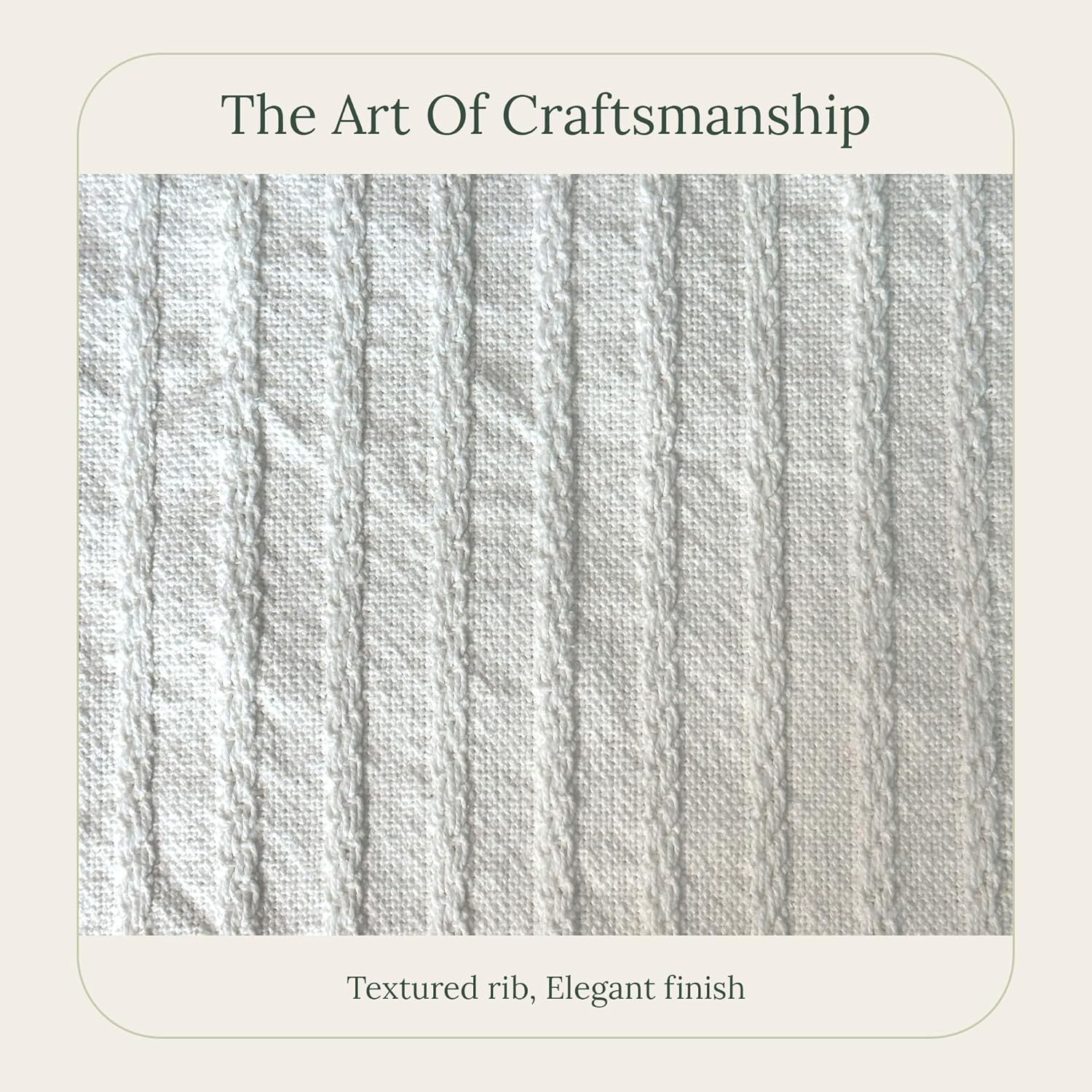 SanVia Ivory Pleat Premium Cotton Throw Pillow Covers, 20 x 20 Inches, Luxury Holiday Themed Handwoven Couch Pillow Covers, Hidden Zipper, Elegant Home Décor, Insert Not Included