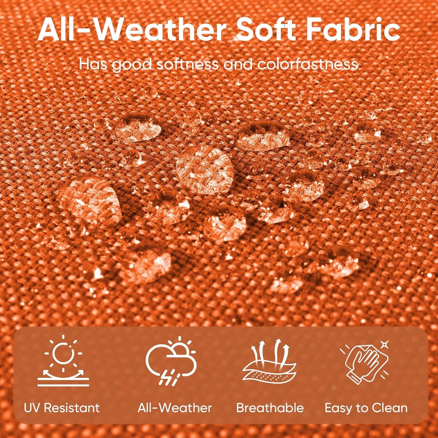 9-Piece Outdoor Patio Cushion Set - Fade & Water Resistant with Removable Olefin Cover, 22x24x4 Inch Memory Foam Cushions for Wicker Sectional Sofa – Orange/Buckle