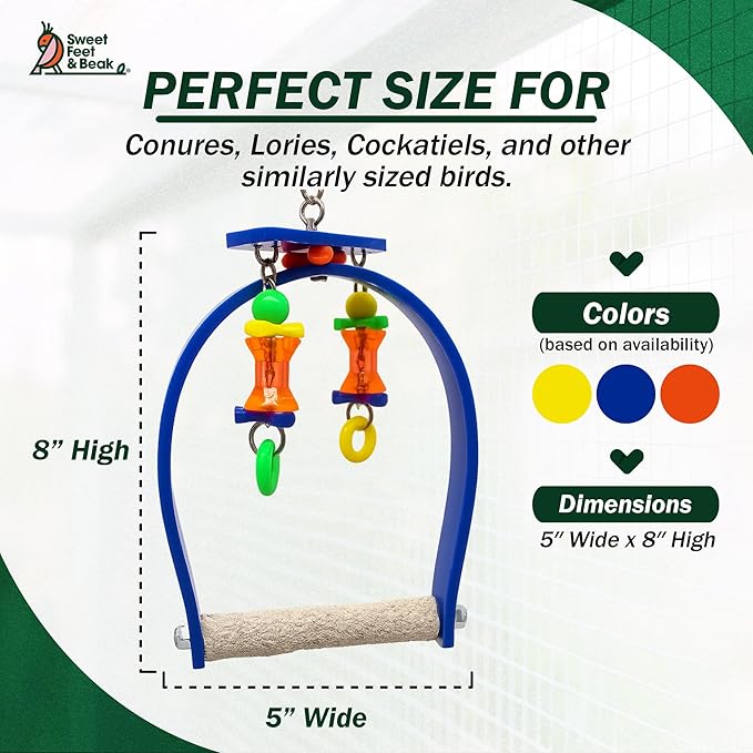 Small Whirly Bird - Perfect Cage Toy Stimulates Visual and Physical Activity - Safe, Non-Toxic, Cage Accessories for Small Birds