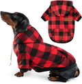 Dog Basic Hoodie Ultra-Soft Plaid Dog Clothes Cold Weather Sweaters for Medium Large Dogs Breathable Cozy Fabric Pet Coat Warm Stylish Sweatshirt with Leash Hole Pocket Dogs Jacket for Cats Boys Girls