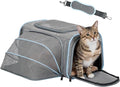 Petsfit Small Cat Carrier Soft Airline Approved Expandable Carrier for Kitten Puppy Bunny, 16"X10"X9“