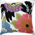 Daisy Floral Pillow Cover Hand Embroidered Flower Throw Pillowcase Traditional Floral Outdoor Suzani Cushion Boho Flower Throw Pillow Chair Cushion Wool Size - 18x18