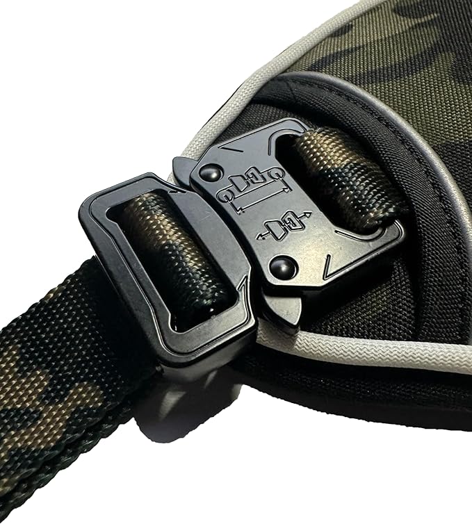 Ragnarok Multicam Black Tactical Dog Harness with LED Light, MOLLE Panels, Durable Luxury Vets, Service Dog Vest Small, Medium, XL, XXL Dogs
