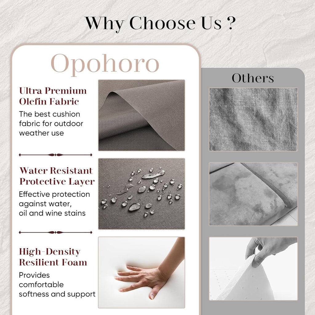 Outdoor Chair Cushions Set of 2-22 x 25 Inch Fade Resistant Patio Chair Cushions Outdoor Seat Cushions for Patio Furniture Chair Sofa Couch-Grey