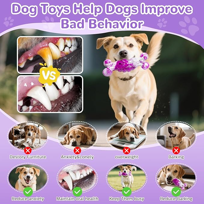 Large Indestructible Dog Toys: Dog Chew Toys for Aggressive Chewers to Keep Them Busy&Reduce Boredom and Anxiety