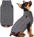 KYEESE Dog Sweater Small Dogs Sweater Soft Pullover Dog Sweaters for Small Dogs Male for Fall Winter Cold Weather Comfy Puppy Coat with Gingham Patchwork Stretchy Knitwear Cat Clothes Warm Turtleneck