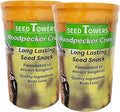 Songbird Treats Seed Tower 2 Packs | Bundle of 2 | 1.5-2 lb Seed Log Towers for Wild Birds (Woodpecker Crunch)