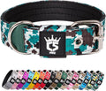 TSPRO Tactical Dog Collar 1.25 Inch Wide Thick Dog Collars with Heavy Duty Metal Buckle, Durable, Strong, Adjustable for Small Dogs (Camo Cyan S)