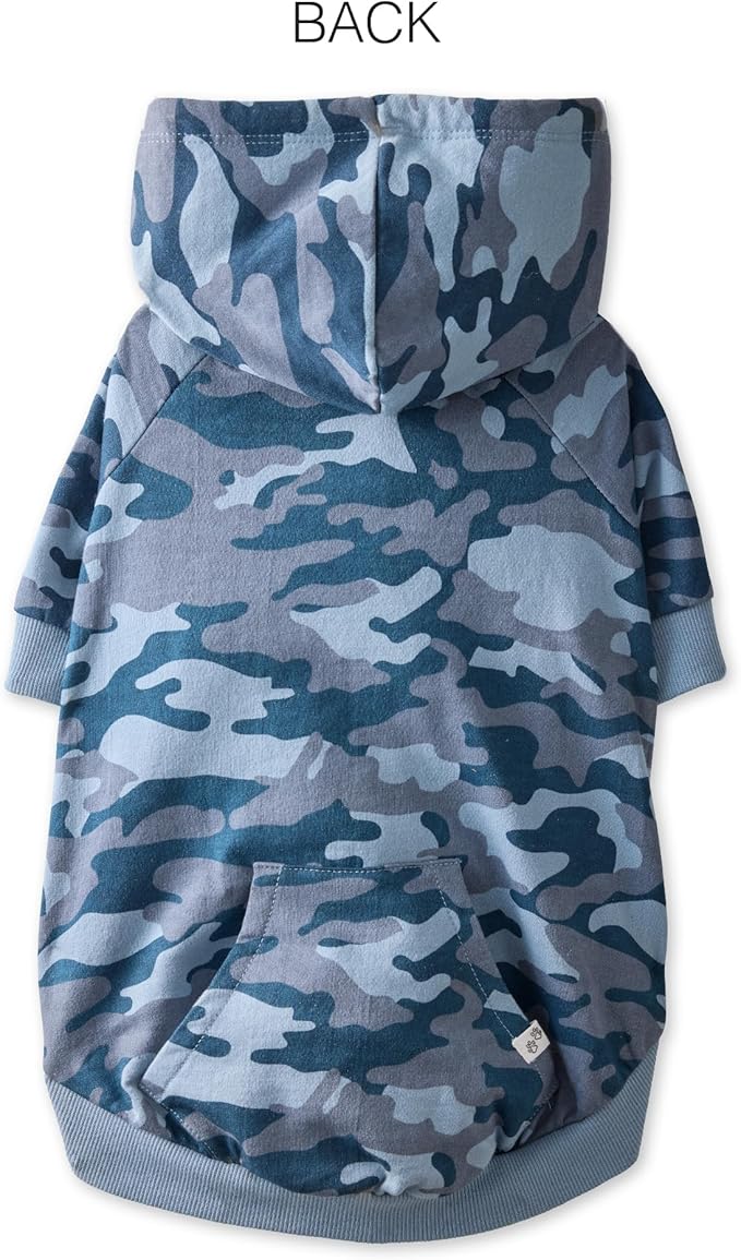 Rocky – The Orginal Lightweight Hooded TEE 100% Organic Cotton Dog Hoodie Pet Coat Sweater for Small, Medium, Large Dogs, Navy Camo, XX-Small (4-7 lbs)