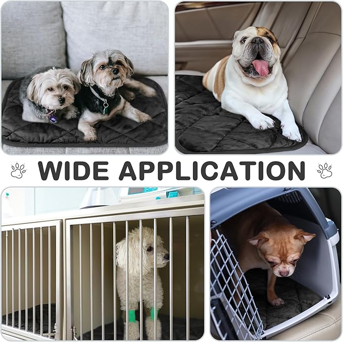 8 Pack Self Heating Cat Mat Self Warming Cat Bed 20"x16" Extra Warm Thermal Pet Bed Mat Reflects Body Heat Washable Dog Crate Pad for Indoor Outdoor Pets(Black)