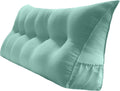 Triangular Reading Bed Rest Pillow Large Bolster Cushion Headboard Backrest Wedge Pillow with Removable Cover and Two Large Side Pockets (Turquoise, King: 78 x 8 x 20 inches)