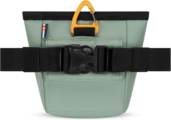 OllyDog Goodie Treat Bag, Dog Treat Pouch, Waist Belt Clip for Hands-Free Training, Magnetic Closure, Dog Training and Behavior Aids, Three Ways to Wear (Iceberg Green)
