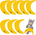 8 Pack Catnip Toys Yellow Banana Catnip Chew Toy Banana Cat Pillow Interactive Toy Kitten Banana Stuffed Catnip for Cat Kitten Paw Chew Biting Scrub Toy