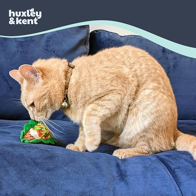 Huxley & Kent Plush Cat Toy - Interactive Catnip Toy for Cats & Kittens - Soft with Crinkle & Catnip - Fun Indoor Play - Taco