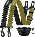 COOYOO Dog Seat Belt,3 Piece Set Retractable Dog Car Adjustable Seatbelts for Vehicle Nylon Pet Safety Heavy Duty & Elastic & Durable Car Harness for Dogs