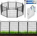 ADAVIN Tall Garden Fence Animal Barrier, 54 in(H) Dog Fence Outdoor for Yard, Wide Door Low Threshold 8 Panels Total 17.7 Ft(L) Dog Fencing,Temporary Fences for Medium/Large Pets（No Gate）