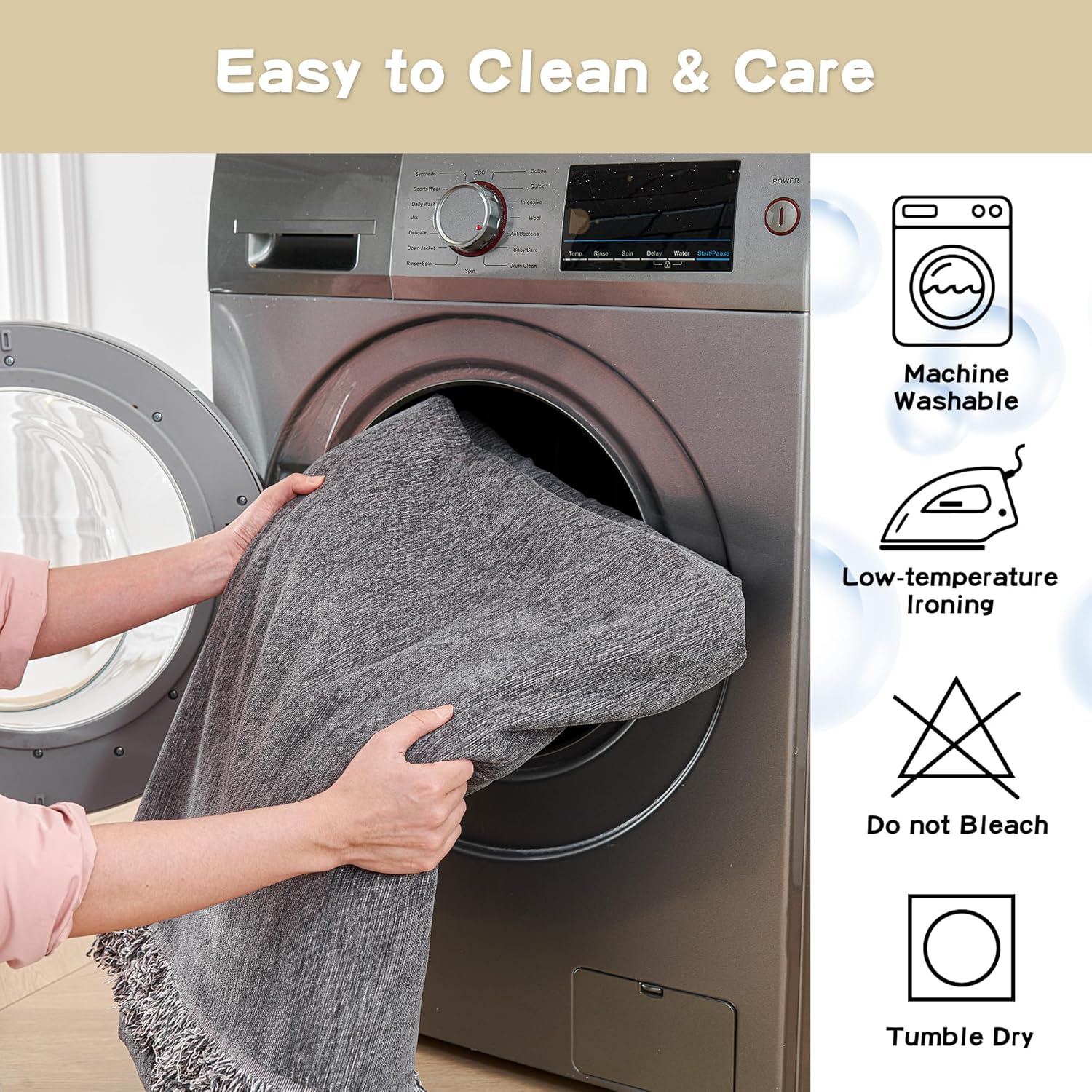 MYSKY HOME Couch Cover for Dogs Washable Couch Covers for 3 Cushion Couch Sofa Super Soft Sofa Slipcover Non Slip Sofa Cover, Chenille Sofa Covers for Dogs, Furniture Protector, 71"x150", Dark Grey