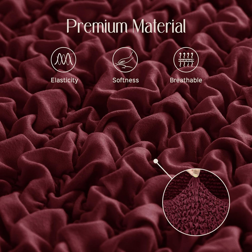 Throw Pillow Covers 18x18 Inch Solid Stretch Flexible Size Decorative Pillow Covers 20x20 Inch with Hidden Zipper Farmhouse Square Cushion Case for Couch Sofa Bed (Pack of 1, Burgundy)