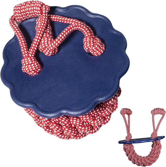 Dog Toys, Tough Rope Toy, Frisbee, Puppy Teething Toys, 2-in-1 Tug of War Rope Flying Disc, Puppy Chew Toys for Teething, Lick mat for Dogs, Interactive, Durable Outdoor Dog Toy (Iris Blue)