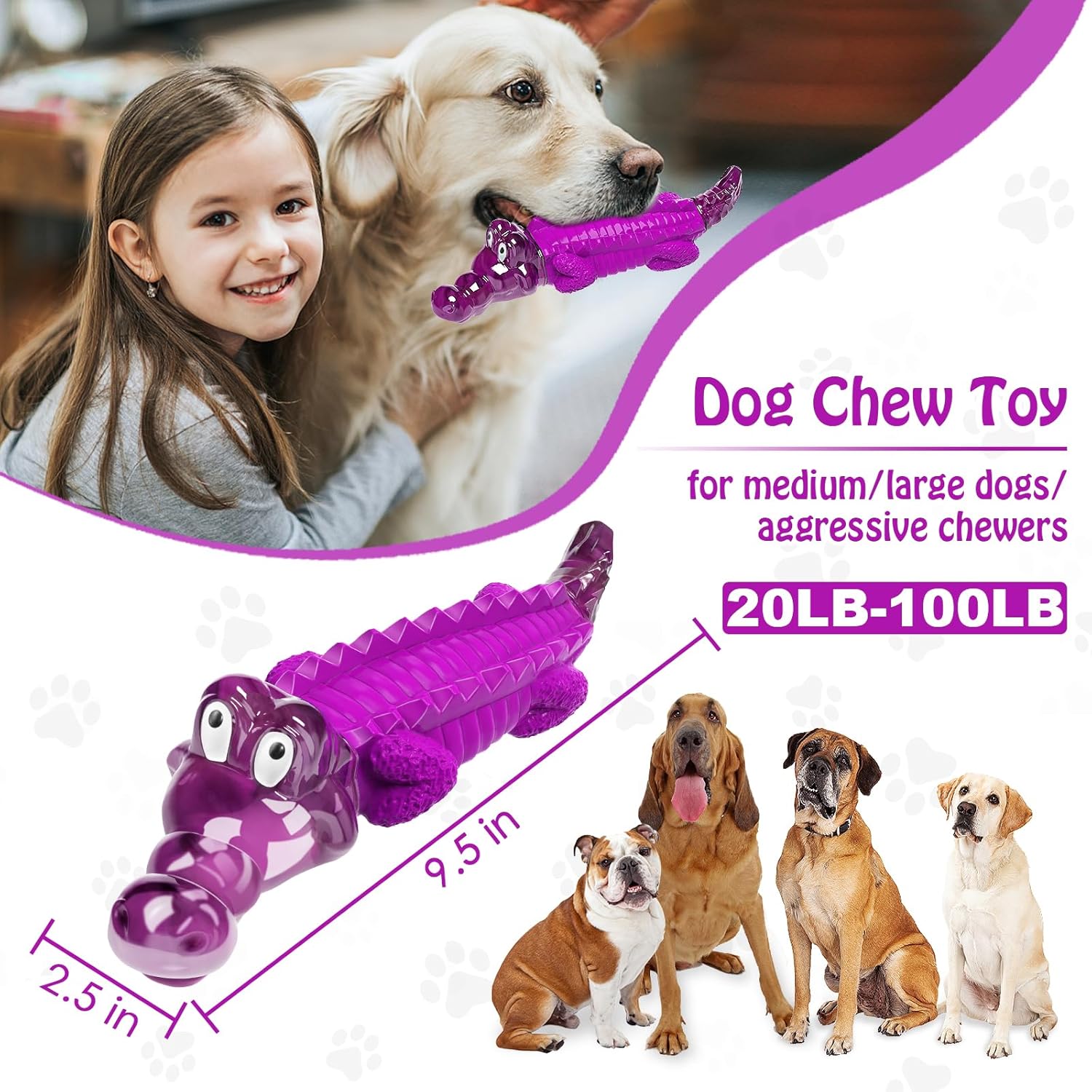Dog Chew Toys for Aggressive Chewers: Puppy Teeth Chew Toy -Indestructible Dog Toys for Small Meduium Large Breed