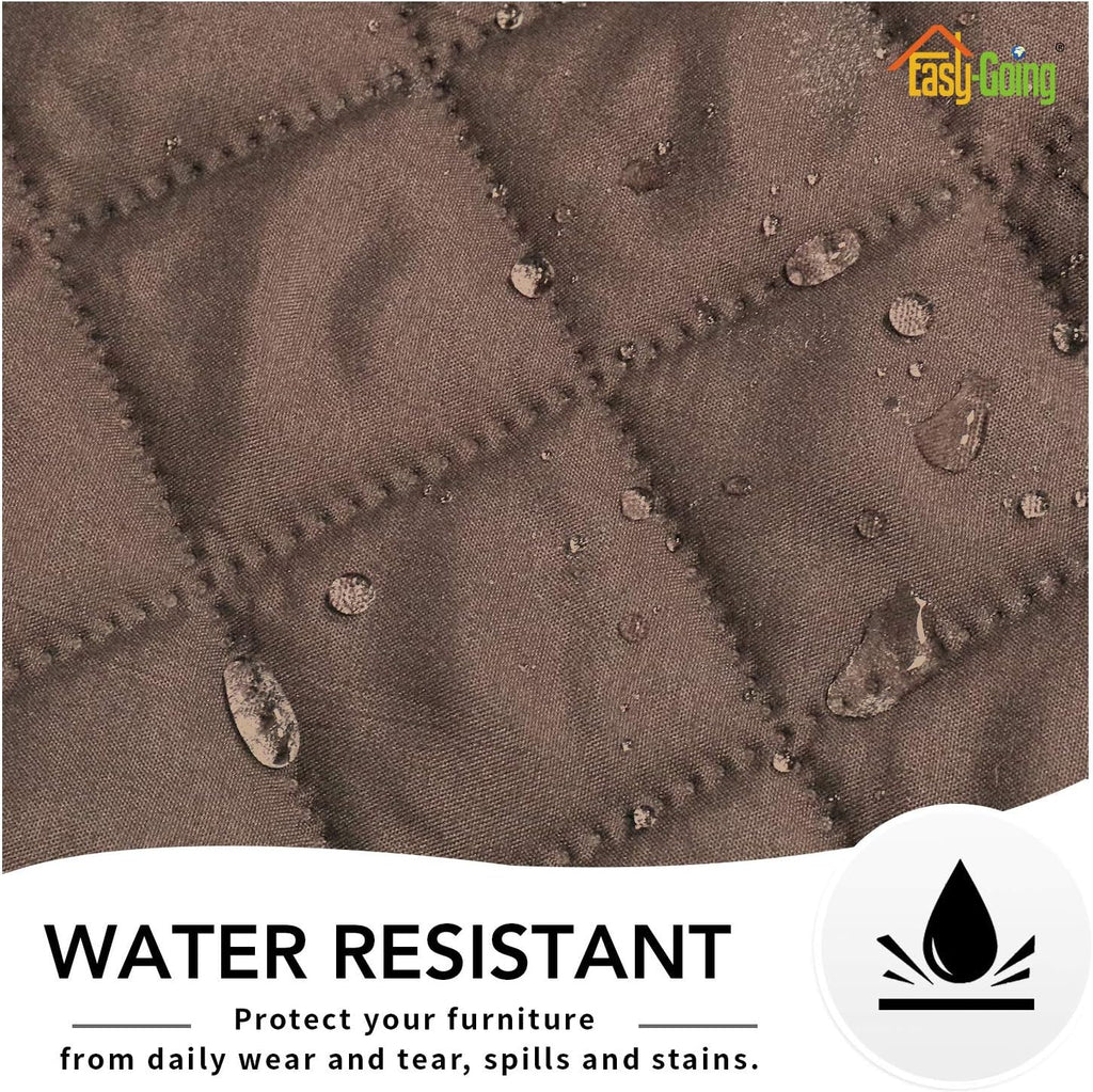 Easy-Going Oversized Recliner Cover Reversible Couch Cover Sofa Cover for Living Room Water Resistant Furniture Protector with Elastic Straps for Pets Dog (Oversized Recliner, Brown/Beige)