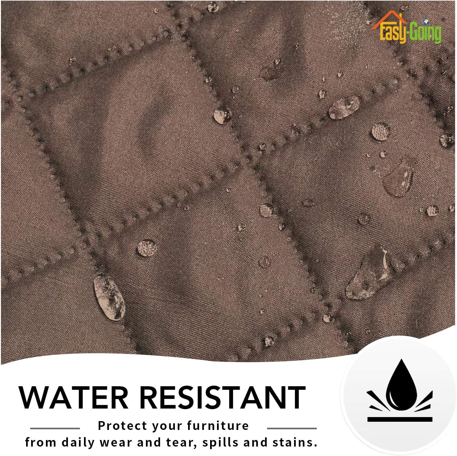 Easy-Going Oversized Recliner Cover Reversible Couch Cover Sofa Cover for Living Room Water Resistant Furniture Protector with Elastic Straps for Pets Dog (Oversized Recliner, Brown/Beige)