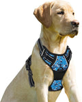 BARKBAY No Pull Dog Harness Front Clip Heavy Duty Reflective Easy Control Handle for Large Dog Walking(Blue camo,L)