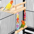 Bird Perches Cage Toys Parrot Wooden Platform Play Gyms Exercise Stands with Acrylic Wood Swing Ferris Wheel Chewing for Animals Green Cheeks, Baby Lovebird, Chinchilla, Hamster Budgie