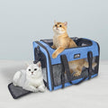 Soft-Sided Large Cat Carrier for 2 Cats, Spacious Foldable Pet Travel Carrier for Large Cats up to 25 Lbs, Double Cat Bag with Shoulder Strap, 20x13x13 Inch, Fits Maine Coon and Small Dogs, Blue