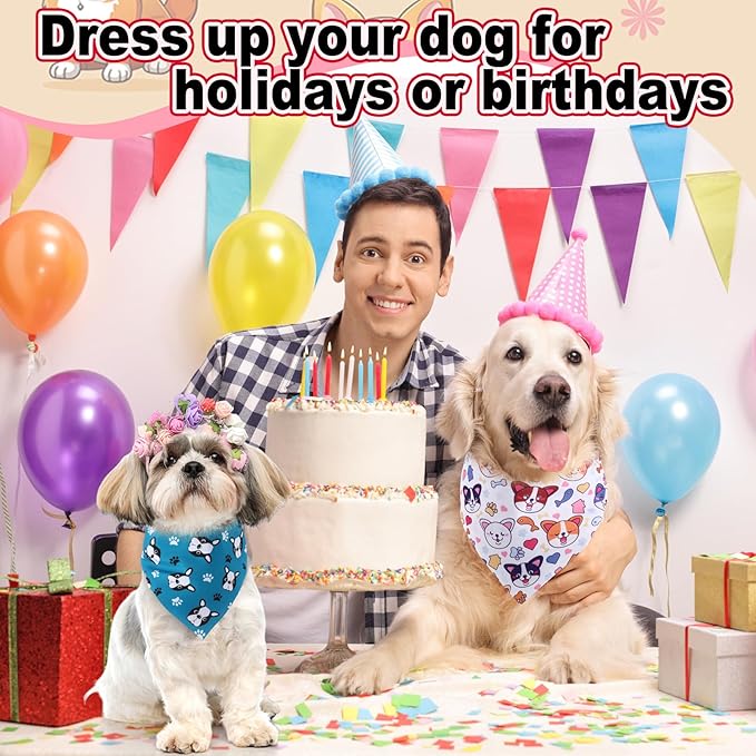 Aliceset 180 Pcs Dog Bandana Bulk Paw Print Bandanas for Dog Cute Scarf Bibs Soft Pet Triangle Scarf Adjustable Holiday Costume Neckerchief for Boy and Girl, Small and Medium Pet