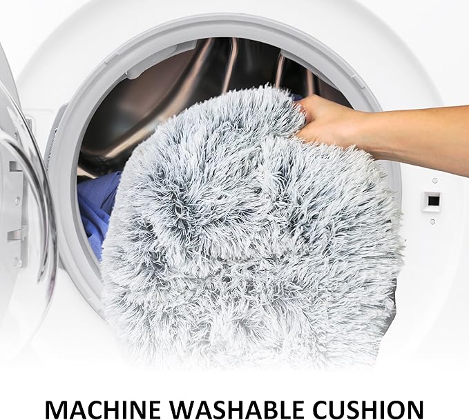 Donut Tunnel Bed for Indoor Cats, Plush Hideaway with Pom Toy, Cozy Cats Toy, Gray