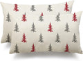 DFXSZ Christmas Pillow Covers 12x20 inch Set of 2 Christmas Tree Decorative White Throw Pillow Covers Winter Famliy Decoration for Home Couch TH-30G12