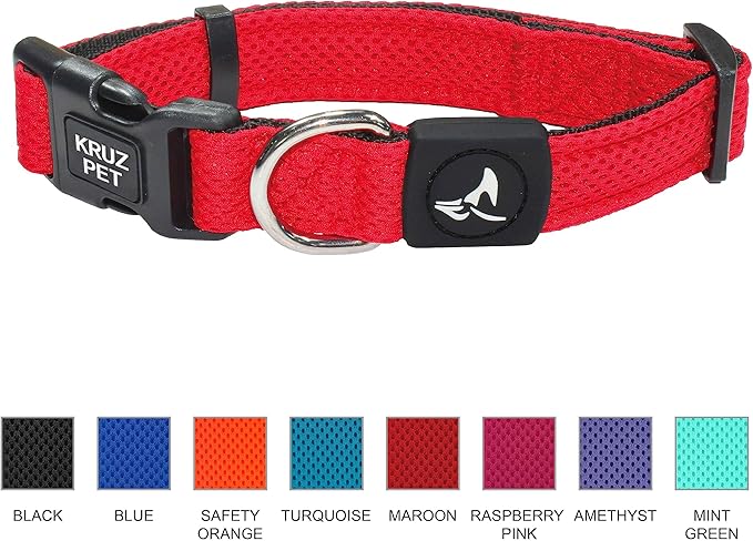 Kruz Dog Collar for Large Dogs (Width- 1.5", Neck - 20.5"-31.5") Adjustable Pet Neck Band with Comfortable Soft Padding, Lifetime Durability, Heavy-Duty O-Ring (Mint Green, X-Large)
