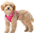 BARKBAY No Pull Dog Harness Large Reflective Dog Harness with Front Clip and Easy Control Handle for Walking Training Running with ID tag Pocket(Pink,XS)