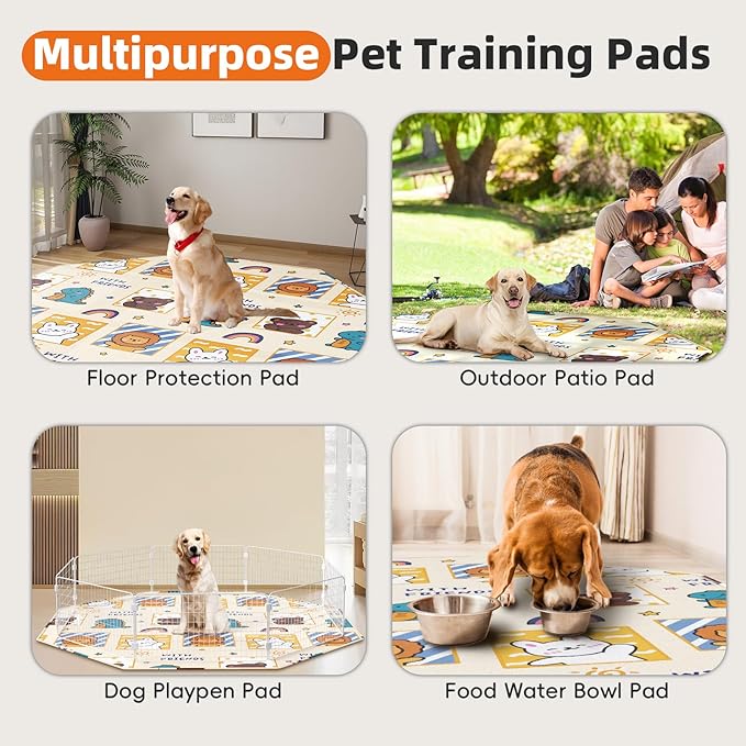 PJYuCien Washable Pee Pads for Dogs 1 Pack, 67" x 26" Octagonal Reusable Pee Pads for Dogs, Leak-Proof Pet Training Pads, Puppy Pads for Non-Slip, Designed for 24/30/36/42'' Width 8 Panels Pen