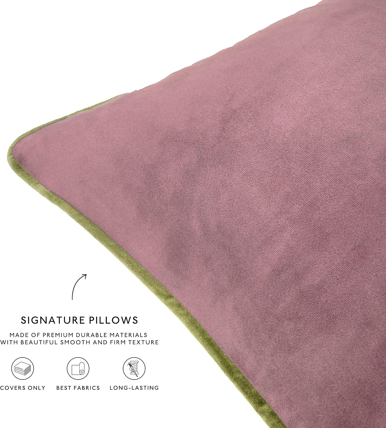 MONDAY MOOSE Decorative Throw Pillow Covers Cushion Cases, Set of 4 Soft Velvet Modern Double-Sided Designs, Mix and Match for Home Decor, Pillow Inserts Not Included (18x18 inch, Purple/Green)