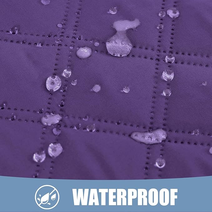 Smiry Waterproof Dog Bed Cover Pet Blanket, Soft Washable Dog Blanket for Furniture Bed Couch Sofa Reversible, Checkered (68"x82", Purple/Purple)