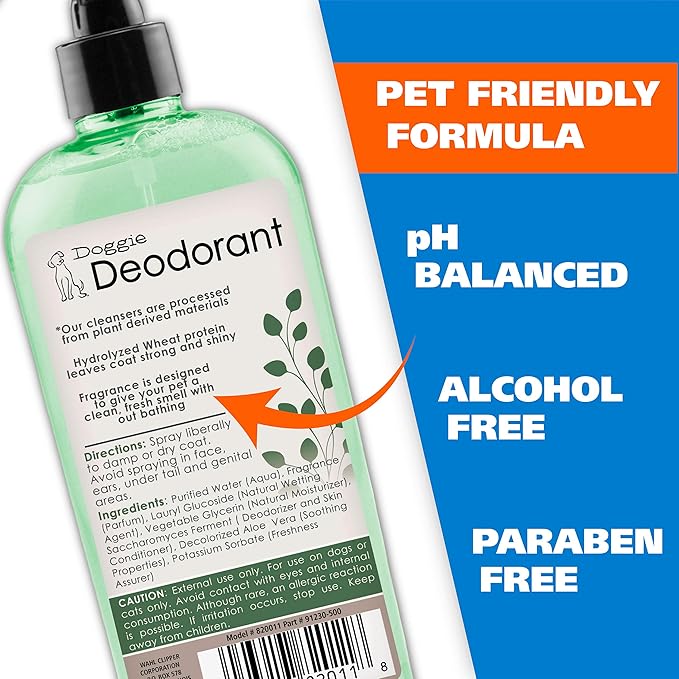 Wahl USA Deodorizing & Refreshing Pet Deodorant for Dogs - Eucalyptus & Spearmint Scent to Refresh the Skin and Coat - Model 820011A