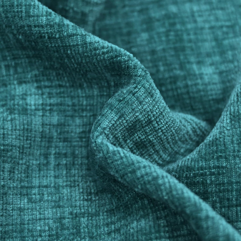 CaliTime Throw Pillow Covers Decorative 22 X 22 Inches Pack of 2 Cozy Solid Dyed Soft Chenille Cushion Cases with Pom Poms for Couch Sofa Bed Living Room Home Teal