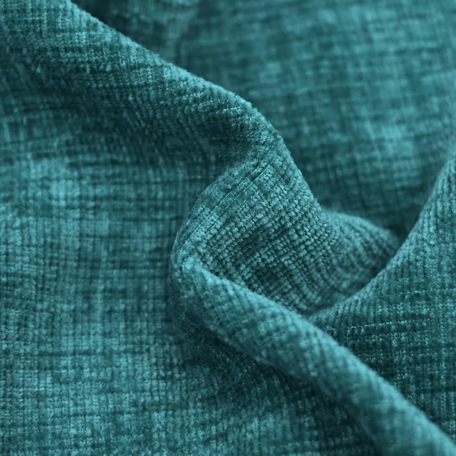 CaliTime Throw Pillow Covers Decorative 22 X 22 Inches Pack of 2 Cozy Solid Dyed Soft Chenille Cushion Cases with Pom Poms for Couch Sofa Bed Living Room Home Teal