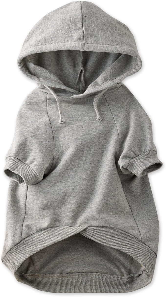 Rocky – The Orginal Lightweight Hooded TEE 100% Organic Cotton Dog Hoodie Pet Coat Sweater for Small, Medium, Large Dogs, Heather Gray, X-Small (5-12 lbs)