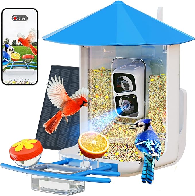 PerchMe® Smart Bird Feeder with Camera,Wireless Wild Bird Feeders, 160° Wide View Auto Capture Bird Videos & Motion Detection,AI Identify, DIY Add-ons & Hummingbird Feeder,Gift for Bird Lover