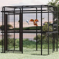 Large Bird Cage for Parakeets Outdoor Bird Aviary Parrot Cage with Perch, Walk-in Heavy Duty Birdcage for Macaws Canaries Parrots Budgie Lovebirds, Black