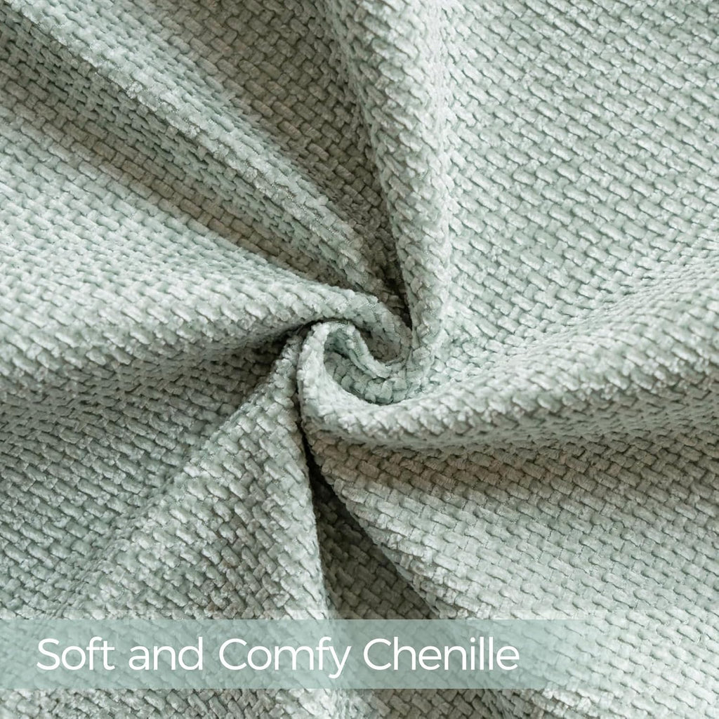 a moment Light Green Chenille Throw Pillow Covers 22x22 Inch Pack of 2 Modern Decorative Throw Pillow Covers FarmhouseCross Covers Home Decor for Sofa Bedroom Living Room