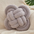Xiashrk Knot Pillow Ball, 12" Soft Decorative Throw Pillows for Couch Bed, Grey Knotted Plush Throw Pillow Handmade Square Cushion Home Couch Decor Pillows for Living Room