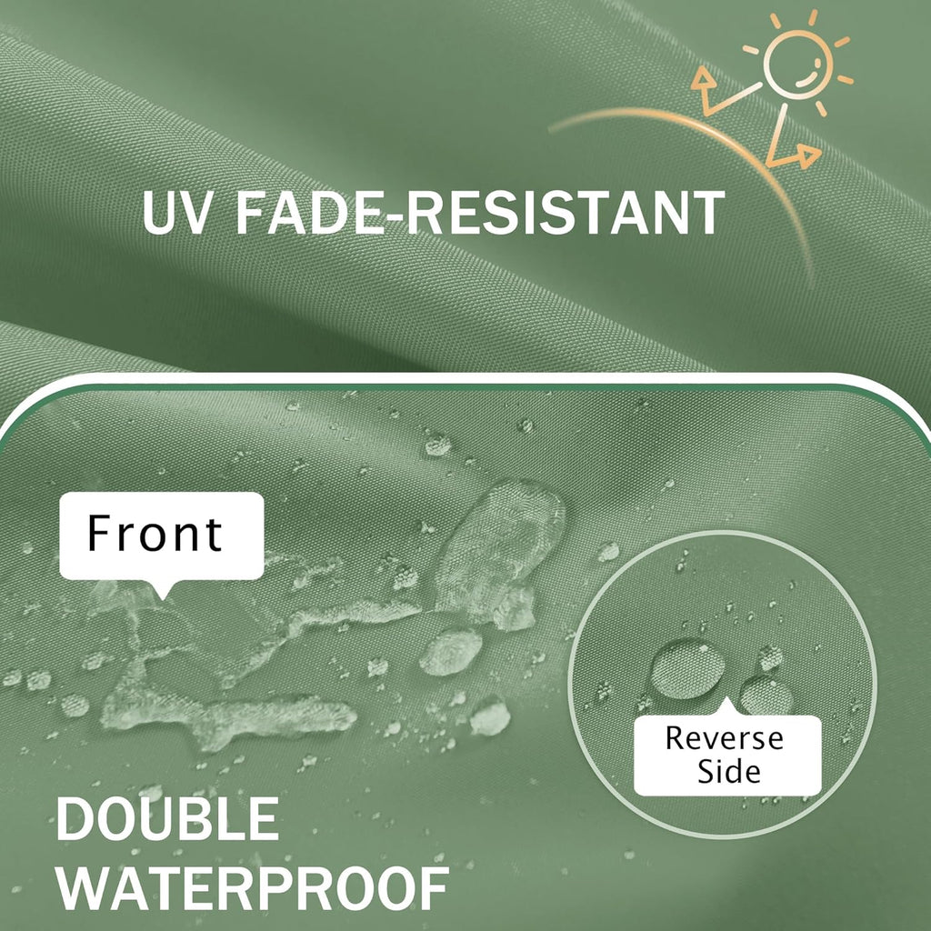 Outdoor Chair Cushions Set of 2: Waterproof & Fade Resistant Deep Seat Cushion for Patio Furniture - 24 x 24 Inch Chair Pad with Ties and Hidden Zipper - Patio Chair Cushion Replacement, Sage Green