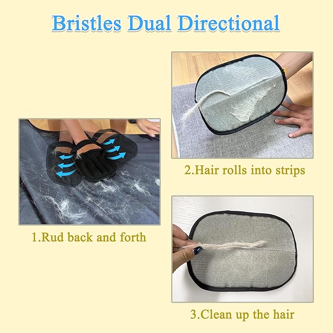 Pet Hair Removal Glove for Cats and Dogs, 2025 Upgrade Electrostatic Pet Hair Removal Gloves for Dogs and Cats, Reusable Pet Hair Remover Glove