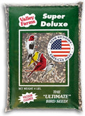 Valley Farms Super Deluxe Wild Bird Food for Outside feeders - 0% fillers - Loads of Sunflower Seed - w/Peanut kernels -Feed More Birds w/Less Seed (4 LBS)