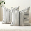 DWR Striped 3D Textured Weave Throw Pillow Covers 20x20 Set of 2, Polyester Cotton Blend in Black, Modern Farmhouse Decorative Pillow Cases for Couch Sofa Bed Living Room