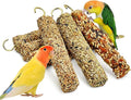 Fhiny Parakeet Treats, 6 PCS Natural Bird Crunch Sticks Grains & Vegetable Budgie Snacks Cockatiel Food Sticks Long-Lasting Chewing Toys for Parakeet Cockatiel Budgie Conure Parrot Lovebird Finch
